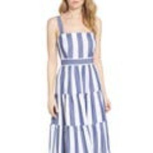 ELIZA J STRIPED TIERED MAXI SUNDRESS